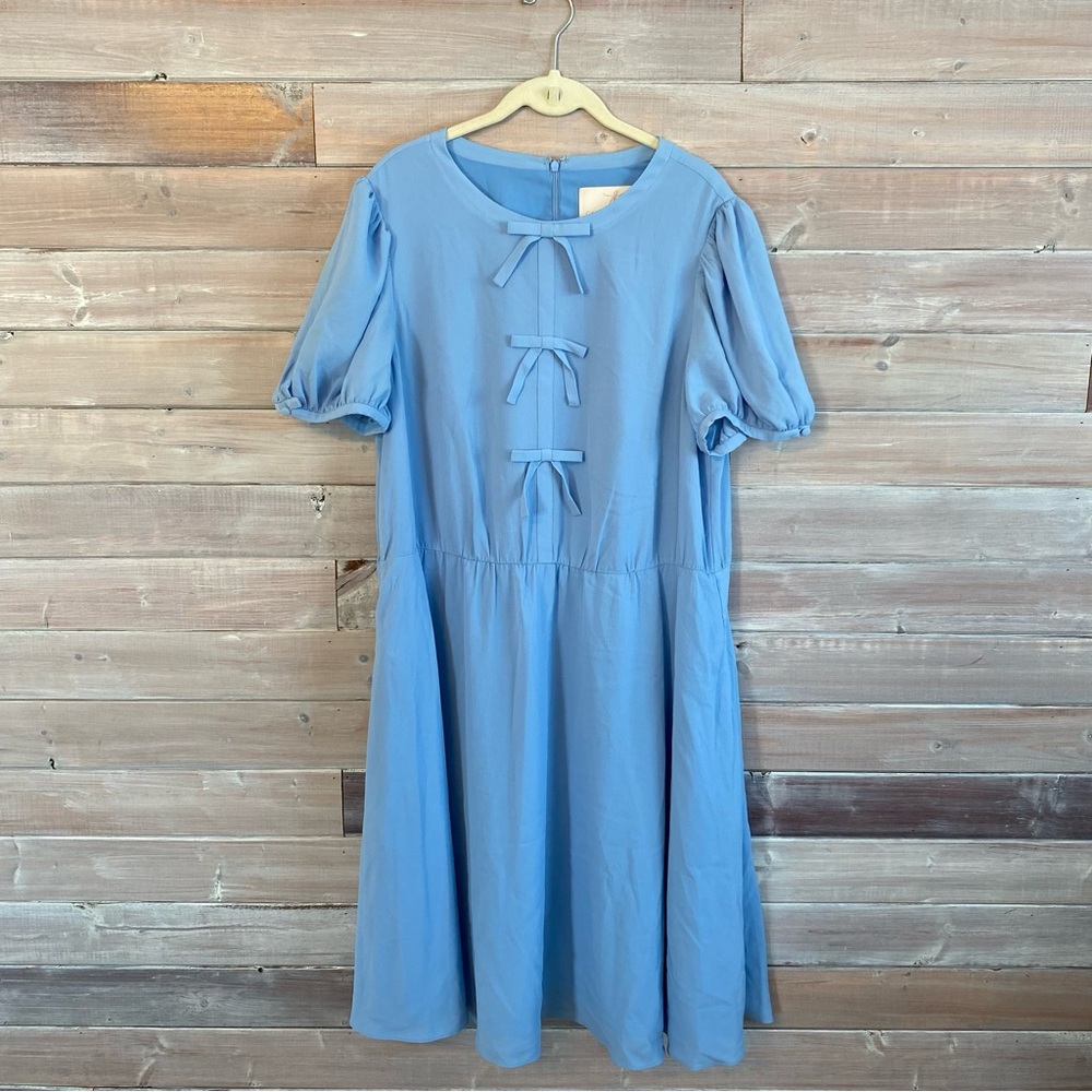 Gal Meets Glam Blue Ellie bow dress size 16